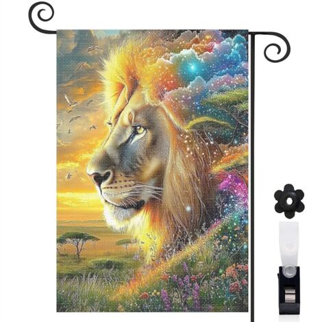 Drapeau de jardin Joyeuses saisons en lin lavable 30 x 45 cm double face jardin et cour (1/5)
