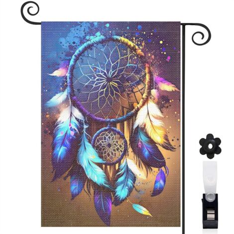 Drapeau de jardin Bienvenue en tissu polyester durable 45 x 30 cm vertical décoration saisonnière pour jardin (1/5)