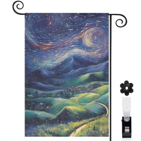 Drapeau de jardin Bienvenue en tissu polyester durable 45 x 30 cm décoratif et élégant mariage (1/5)