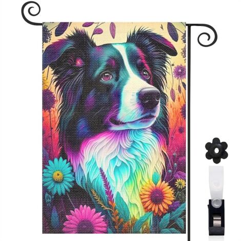 Drapeau de jardin Bienvenue en tissu polyester durable 45 x 30 cm lavable mariage (1/5)