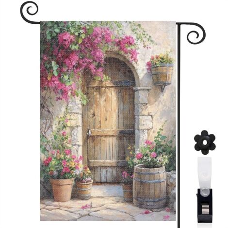 Drapeau de jardin Bienvenue en tissu polyester durable 30 x 45 cm double face mariage (1/5)