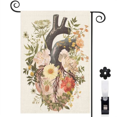 Drapeau de jardin Joyeuses saisons en toile de jute 30 x 45 cm facile à installer jardin et cour (1/5)