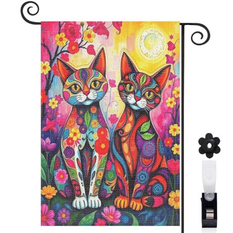 Drapeau de jardin Joyeuses saisons en lin lavable 30 x 45 cm résistant aux intempéries mariage (1/5)