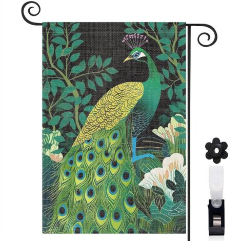 Drapeau de jardin Joyeuses saisons en toile de jute 30 x 45 cm résistant aux intempéries décoration extérieure (1/5)