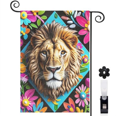 Drapeau de jardin Joyeuses saisons en lin lavable 30 x 45 cm double face terrasse et balcon (1/5)