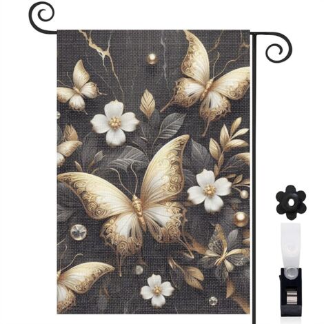 Drapeau de jardin Bienvenue en tissu polyester durable 30 x 45 cm vertical décoration intérieure (1/5)