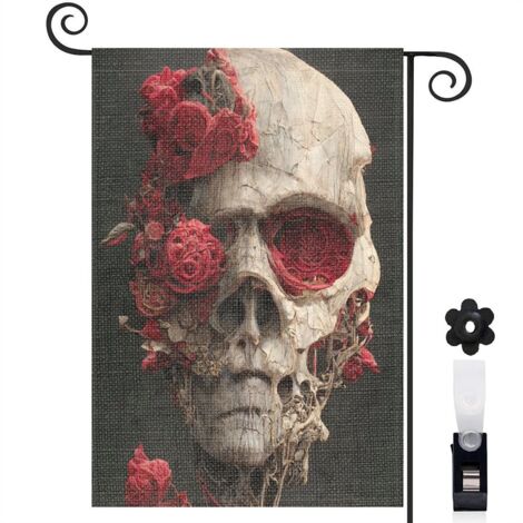 Drapeau de jardin Bienvenue en tissu polyester durable 45 x 30 cm décoratif et élégant entrée et porche (1/5)