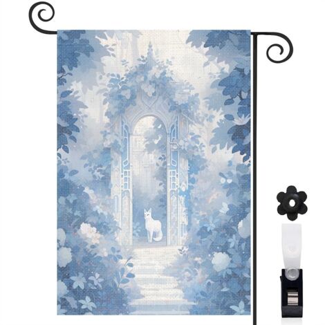 Drapeau de jardin Joyeuses saisons en toile de jute 30 x 45 cm facile à installer décoration saisonnière pour jardin (1/5)