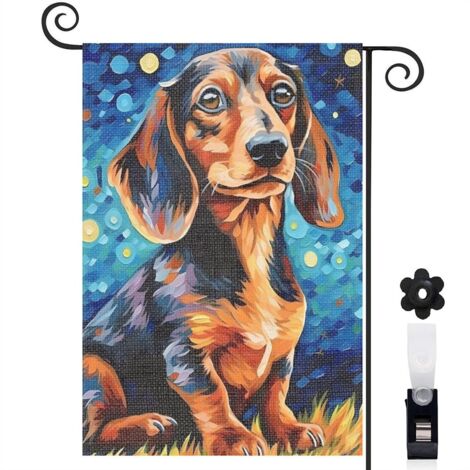 Drapeau de jardin Joyeuses saisons en toile de jute 45 x 30 cm lavable terrasse et balcon (1/5)
