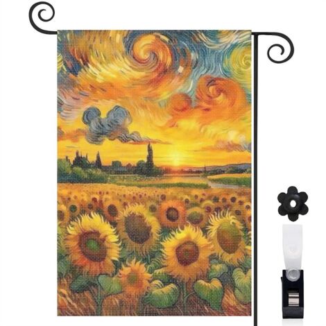 Drapeau de jardin Bienvenue en toile double face 45 x 30 cm résistant aux intempéries décoration saisonnière pour jardin (1/5)