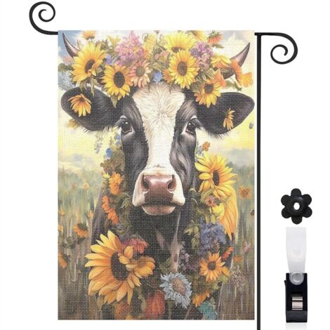 Drapeau de jardin Bienvenue en toile double face 45 x 30 cm résistant aux intempéries entrée et porche (1/5)