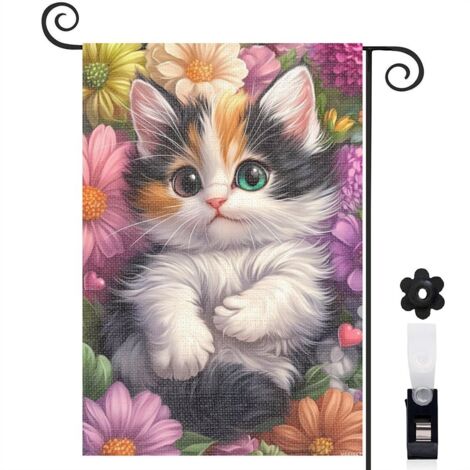 Drapeau de jardin Joyeuses saisons en lin lavable 30 x 45 cm décoratif et élégant décoration extérieure (1/5)
