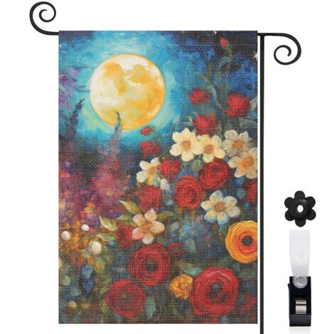 Drapeau de jardin Joyeuses saisons en lin lavable 45 x 30 cm décoratif et élégant entrée et porche (1/5)