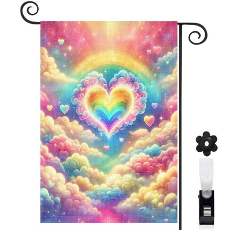 Drapeau de jardin Bienvenue en toile double face 30 x 45 cm lavable décoration extérieure (1/5)