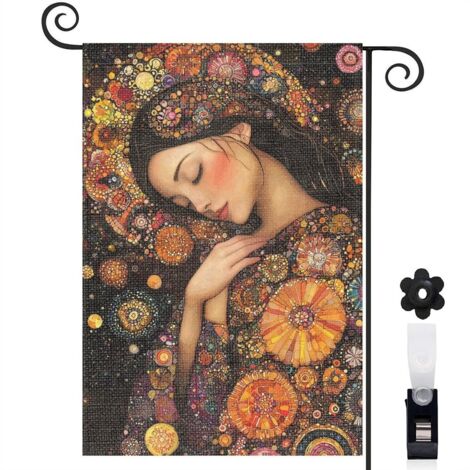 Drapeau de jardin Joyeuses saisons en tissu résistant 30 x 45 cm double face décoration intérieure (1/5)