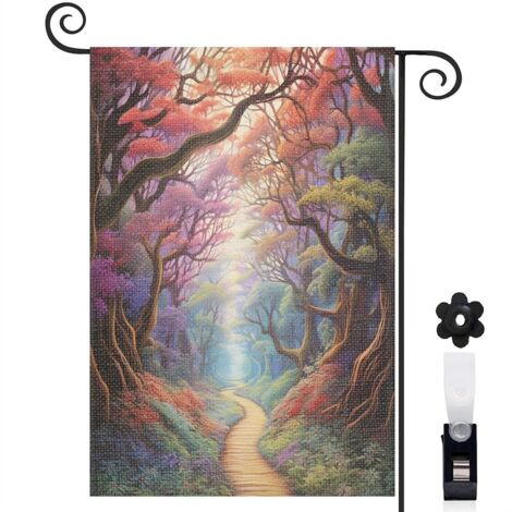 Drapeau de jardin Joyeuses saisons en toile de jute 30 x 45 cm double face terrasse et balcon (1/5)