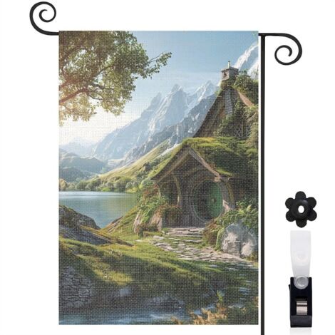 Drapeau de jardin Joyeuses saisons en lin lavable 45 x 30 cm résistant aux intempéries décoration saisonnière pour jardin (1/5)