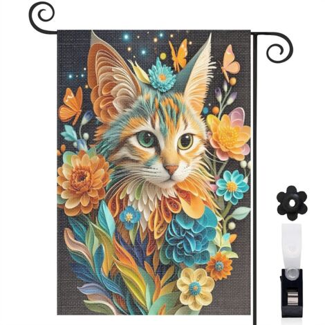 Drapeau de jardin Bienvenue en tissu polyester durable 30 x 45 cm décoratif et élégant entrée et porche (1/5)