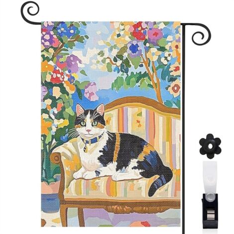 Drapeau de jardin Joyeuses saisons en lin lavable 30 x 45 cm décoratif et élégant mariage (1/5)