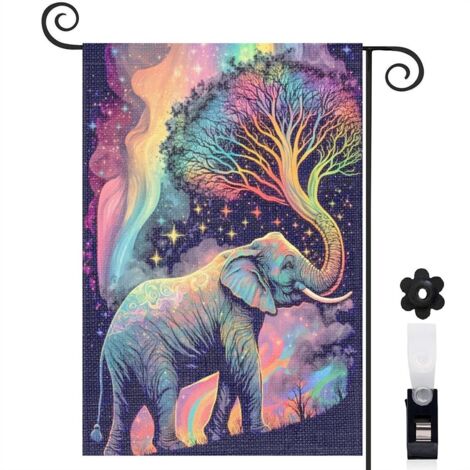 Drapeau de jardin Bienvenue en tissu polyester durable 45 x 30 cm lavable décoration extérieure (1/5)