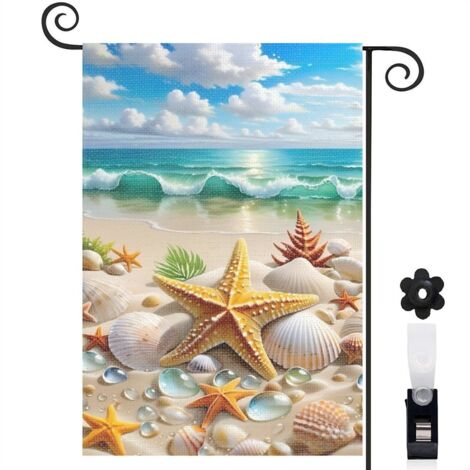Drapeau de jardin Bienvenue en tissu polyester durable 30 x 45 cm lavable maison de campagne (1/5)