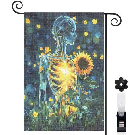Drapeau de jardin Bienvenue en tissu polyester durable 30 x 45 cm résistant aux intempéries décoration intérieure (1/5)