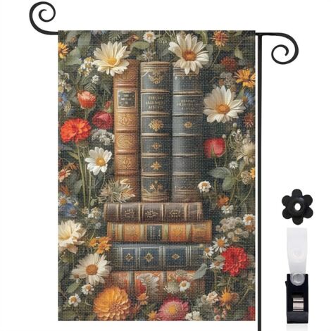 Drapeau de jardin Bienvenue en toile double face 45 x 30 cm lavable maison de campagne (1/5)