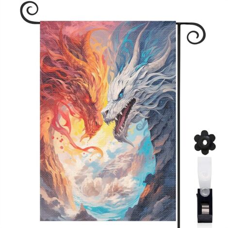 Drapeau de jardin Bienvenue en tissu polyester durable 30 x 45 cm résistant aux intempéries entrée et porche (1/5)