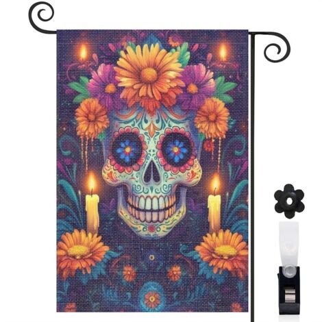 Drapeau de jardin Bienvenue en tissu polyester durable 30 x 45 cm double face décoration saisonnière pour jardin (1/5)