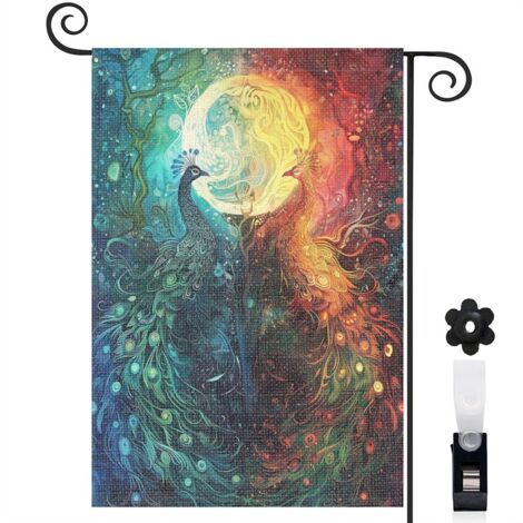Drapeau de jardin Joyeuses saisons en toile de jute 30 x 45 cm double face décoration intérieure (1/5)