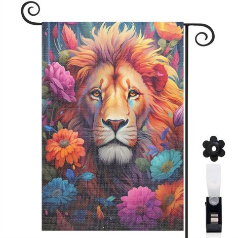 Drapeau de jardin Joyeuses saisons en lin lavable 30 x 45 cm vertical décoration saisonnière pour jardin (1/5)