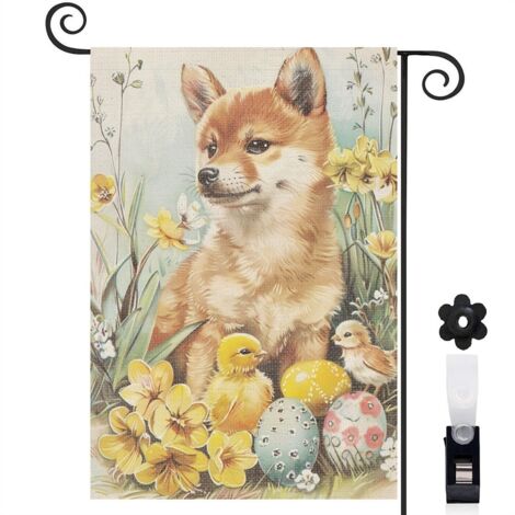 Drapeau de jardin Joyeuses saisons en lin lavable 45 x 30 cm lavable décoration saisonnière pour jardin (1/5)