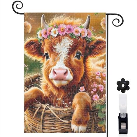 Drapeau de jardin Bienvenue en toile double face 45 x 30 cm décoratif et élégant décoration intérieure (1/5)