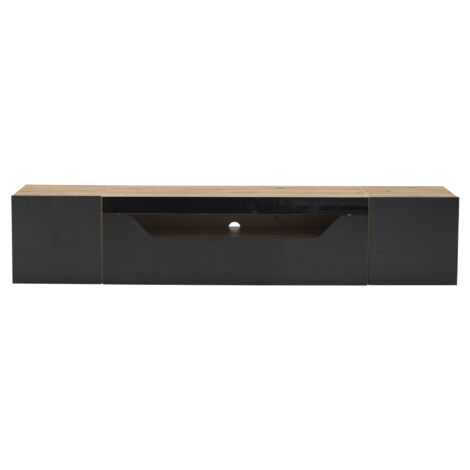 Armoire de télévision de 1803736 cm, avec 3 compartiments pour ranger des objets. C’est un meuble suspendu, qui peut être installé au plafond. L’armoire est en laque brillante. (1/5)