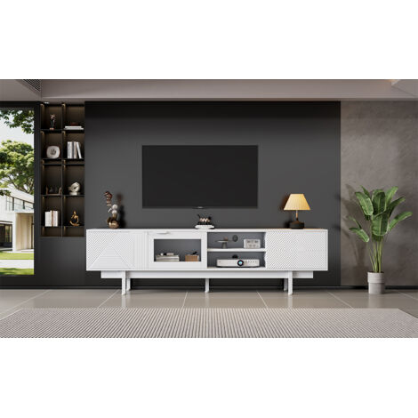 C’est un meuble de télévision moderne et simple, de dimensions 200×40×50,5 cm. Il comprend 2 portes et 2 compartiments. C’est également un support pour la télévision. Le poids total du meuble est de 4 (1/5)