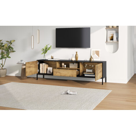 Armoire de télévision de 1703550 cm. C’est un meuble permettant d’accueillir une télévision, ainsi que deux armoires et une étagère. (1/5)