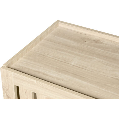 1604047 cm. Meuble bas, de style minimaliste. Support pour téléviseur, fabriqué en bois naturel. Meuble avec un design épuré. Conforme aux exigences des téléviseurs de 65 pouces. Matériau utilisé : MD (1/5)