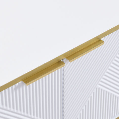 Armoire de télévision avec quatre portes. Support pour la télévision. Panneau de contrôle de la télévision. Support bas pour la télévision. Design unique, texture géométrique. (1/5)