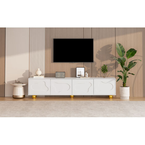 Armoire de télévision de 1804045 cm. Armoire de télévision élégant, conçu en forme de nuage. C’est une armoire à deux compartiments. Elle convient parfaitement aux téléviseurs de 75 pouces. (1/5)
