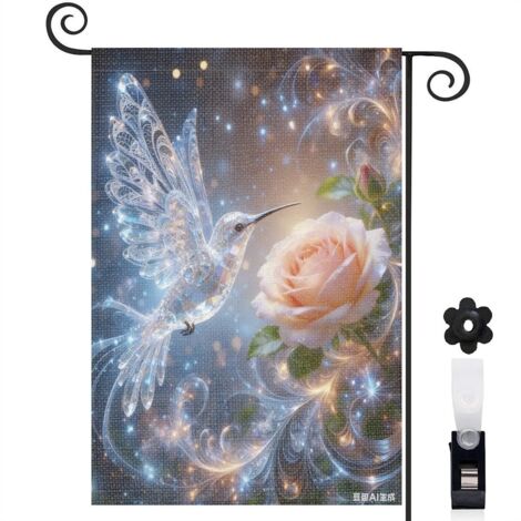 Drapeau de jardin Welcome hibiscus tropical 30 x 45 cm décoration maison et extérieur (1/5)