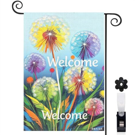 Drapeau vertical papillons et fleurs de printemps 30 x 45 cm décoration saisonnière extérieure (1/5)