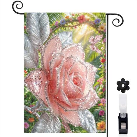 Drapeau de jardin rose scintillante et patio marocain 30 x 45 cm décoration porche et entrée (1/5)