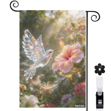 Drapeau de jardin Welcome oiseau vibrant 30 x 45 cm décoration porche et extérieur (1/5)