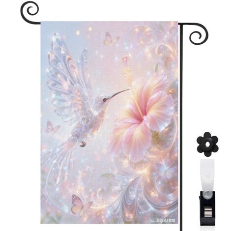 Drapeau de jardin Welcome hibiscus magique 30 x 45 cm décoration maison de campagne (1/5)