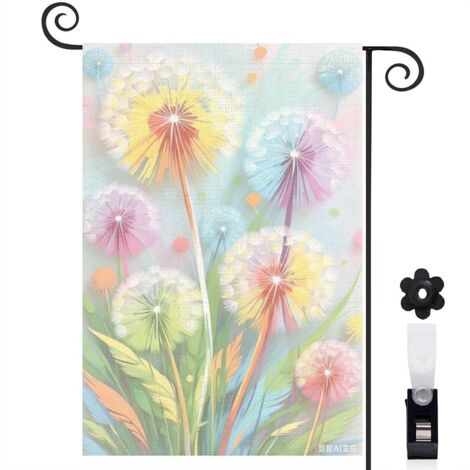 Drapeau vertical papillons et pissenlits de printemps 30 x 45 cm décoration porche et entrée (1/5)