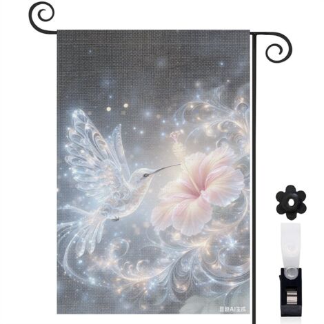 Bannière de cour Welcome colibri tropical 30 x 45 cm décoration porche et jardin (1/5)