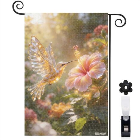 Drapeau de jardin Welcome hibiscus doux 30 x 45 cm décoration jardin et terrasse (1/3)