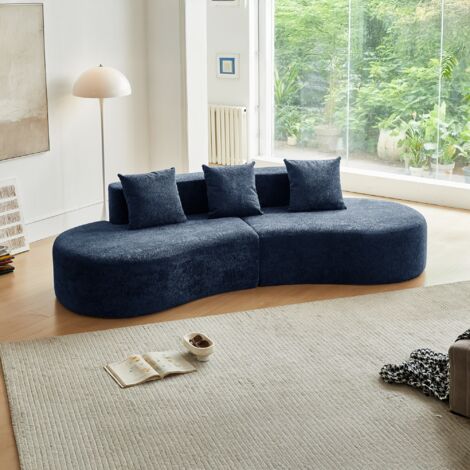 Canapé séparable incurvé moderne, pour 3 personnes. Un meuble confortable et élégant, parfait pour les salons, les appartements ou encore comme décor de maison. Facile à monter. (1/5)