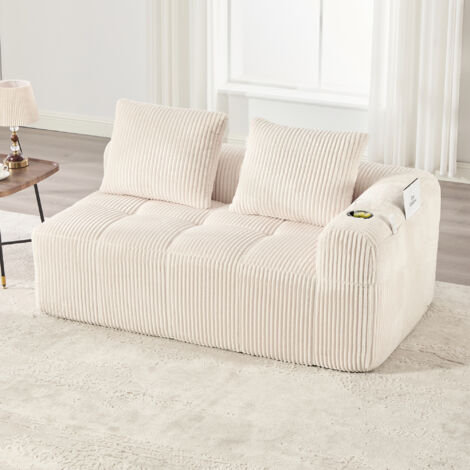 Canapé convertible en tissu confortable – Sans nécessité de montage. coussins mous pour le dos. Poche latérale pour ranger la télécommande et l’appareil mobile. Support intégré pour les boissons (1/5)
