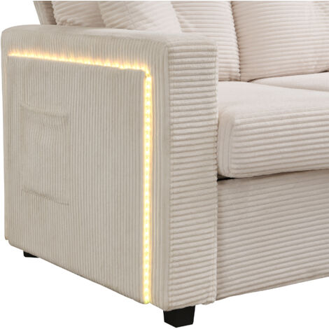 [5-enveloppes-de-lit-suprême] Conjonction moderne de canapé et de fauteuil avec un sentiment de confort similaire à celui des nuages : canapé pour 3 personnes + ottoman extra-large détachable. Meuble  (1/5)